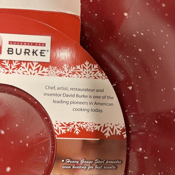 David Burke Gourmet Pro Red Fluted Bake Pan Heavy Gauge Steel 10in Oven Safe Hol - Picture 3 of 8